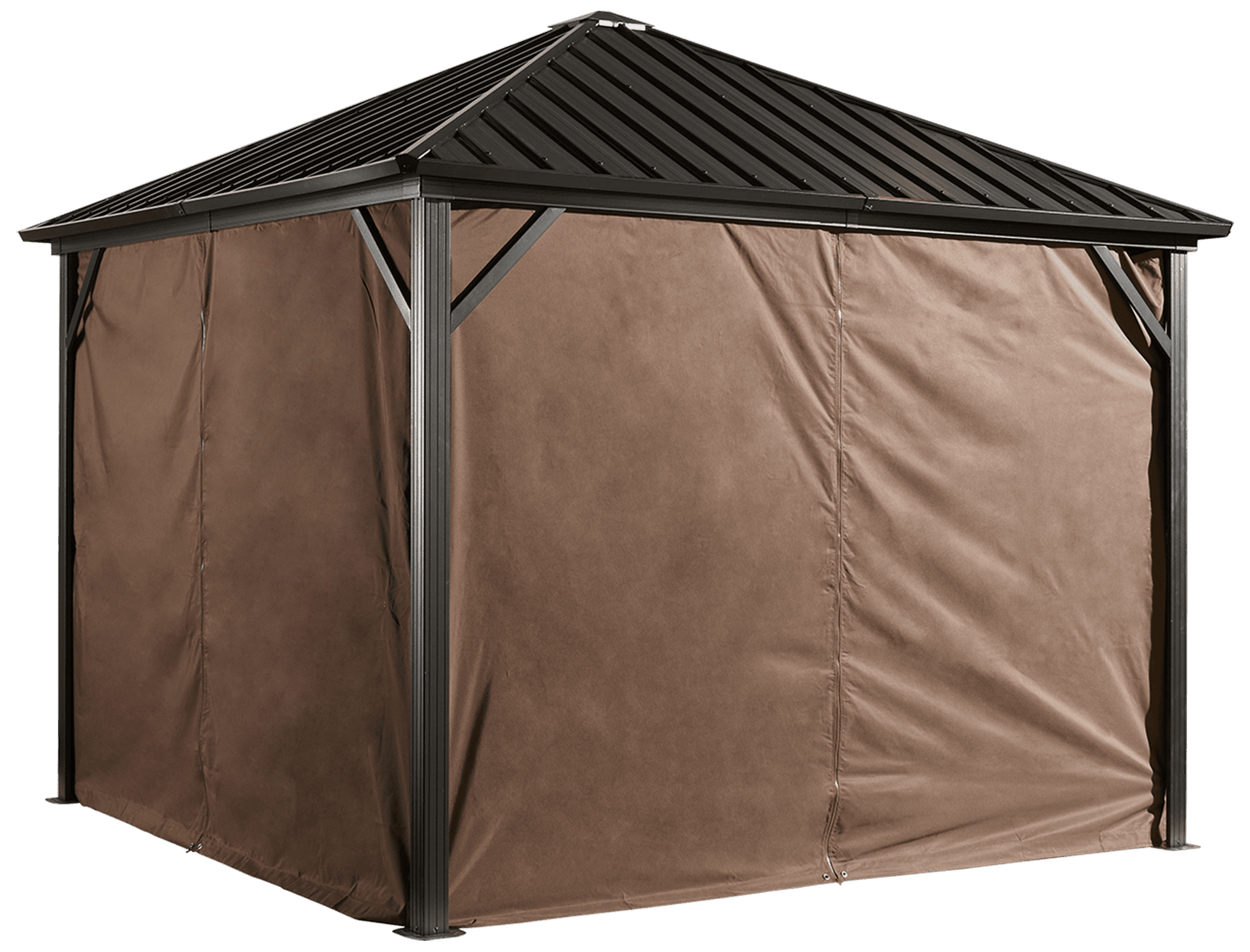 Curtains for Dakota 10 x 12 ft Brown Gazebo Not Included Walmart