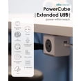 thumbnail image 4 of Allocacoc PowerCube Extended USB Surge Protector 175J, 4 Outlets 2 USB Ports 10ft Extension Cord w/ Mounting Dock, Space-Saving Power Strip Cube, No Block Design for Home Dorm Office Gift, 4 of 10