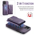 thumbnail image 3 of ELEHOLD Case for iPhone 11, Magnetic 2 in 1 Detachable Leather Wallet Case with Card Holder & Stand,Purple, 3 of 7