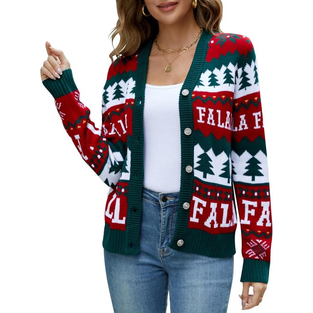 LUBOT Nouveaux Cardigans de Noël Laids pour Femmes