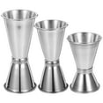 MANLINGDA 3pcs Japanese Jigger 304 Stainless Steel Jigger Double