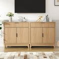 thumbnail image 6 of VEANERWOOD Sideboard Storage Cabinet with Doors and Shelves, Wooden Fluted Cabinet with Adjustable Shelves, Credenza Storage Cabinet for Kitchen, Living Room, 6 of 8