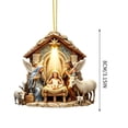 thumbnail image 4 of Clearance!3.15in Nativity Scene Christmas Ornament, Acrylic Hanging Ornament, Holy Family Birth of Christ Mary Jesus Decor, Indoor Outdoor Christmas Tree Decoration Religious Xmas Gift, 4 of 7