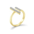 thumbnail image 4 of JewelersClub 14K Gold Plated Silver Accent White diamond Open Ring for Women | Diamonds for Everyday Womens Wear, 4 of 4