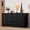 Black, variant on Flamaker 6 Drawer Dresser with Power Outlet, Modern Wooden Chest of Drawers, Multipurpose TV Stand & Closet for Bedroom, Living Room, Hallway(White)