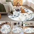 thumbnail image 6 of Area Rug 36in, Farmhouse Watercolor Eucalyptus Leaves Floor Carpet Living Room Rug, Blue Green Plants Non-Slip Welcome Mat Indoor Rugs for Bedroom Dining Room, 6 of 9