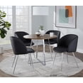 thumbnail image 3 of Cosmo Canary Dining Table, Dining Height Table, Small Dining Table for 4, Round Dinette Table, Wood Kitchen Table (Chrome Metal, Walnut Wood), 3 of 6