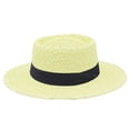 thumbnail image 2 of Elegant Outdoor Boater Hat with Hollowed Design and Structured for Casual Sun in Spring Summer Autumn Travel and Beach Wear, Beige, 2 of 3