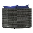 thumbnail image 5 of vidaXL Patio Corner Sofas with Cushions 2 pcs Gray Poly Rattan, 5 of 7