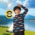thumbnail image 2 of HAOTAGS Kids Sun Protection Hoodie,Long Sleeve UV Protection Hooded Breathable Graphic Shirts Navy 5-6T, 2 of 6