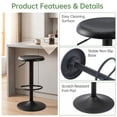 thumbnail image 6 of Black Bar Stools Set of 2, 360° Swivel Round Adjustable Counter Height Bar Stools, Industrial Backless Metal Bar Chairs for Kitchen Island with Footrest, 6 of 8