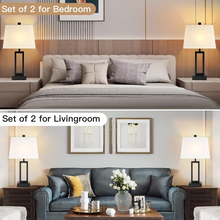 Cinkeda 3-Way Dimmable Touch Table Lamp Set of 2 photo 5