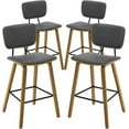 thumbnail image 6 of Set of 4 Counter Height Bar Stools with PU Leather Upholstery, Ergonomic Design and Mid Century Modern Style, 6 of 9