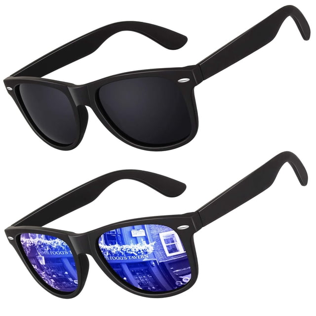 LINVO Gafas de sol polarizadas para hombres Gafas de sol de conducción Sombras Diseño de estilo retro de los años 80 Cuadrado