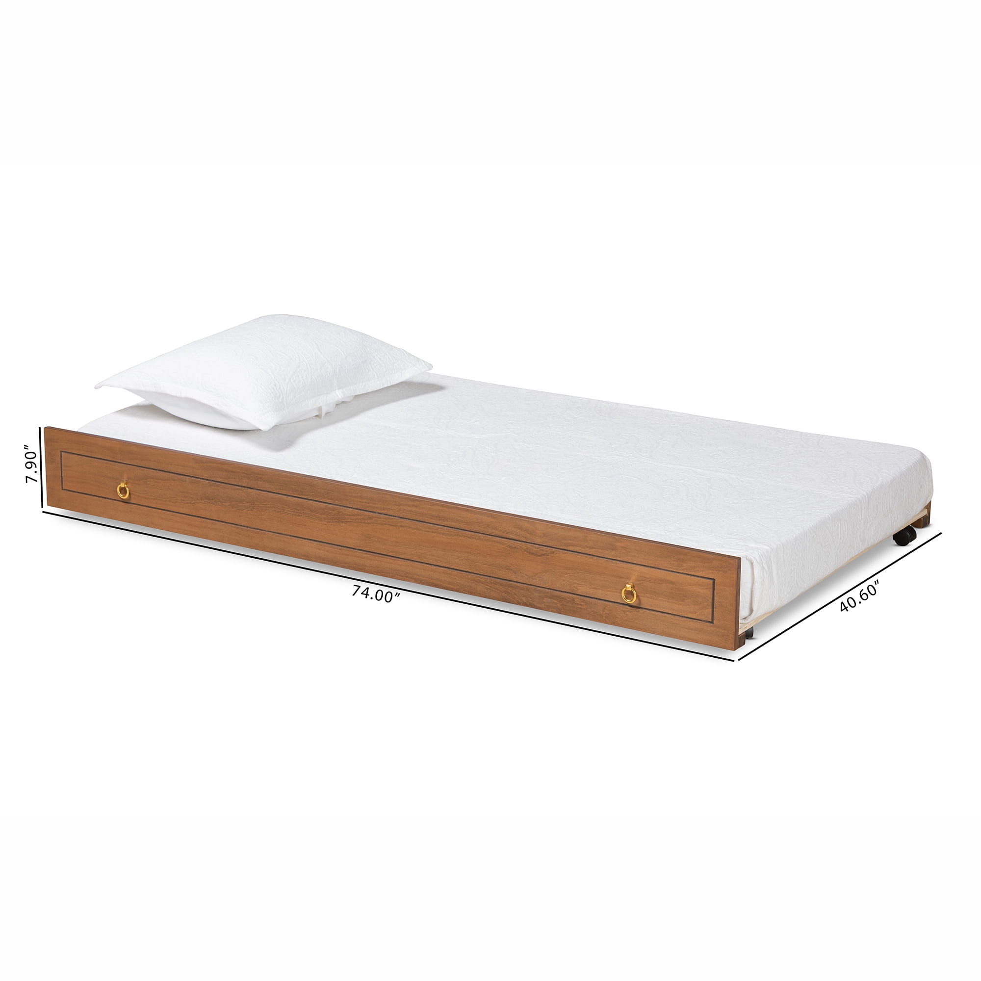 Baxton Studio Alya Classic Traditional Farmhouse Walnut Brown Finished Wood Twin Size Trundle
