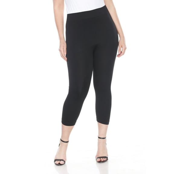 White Mark Women's Plus Size Casual Capri Leggings