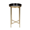 thumbnail image 2 of Kate and Laurel Table d'Appoint Pliante Ronde en Métal Celia, Noir avec Base Dorée, 2 of 2