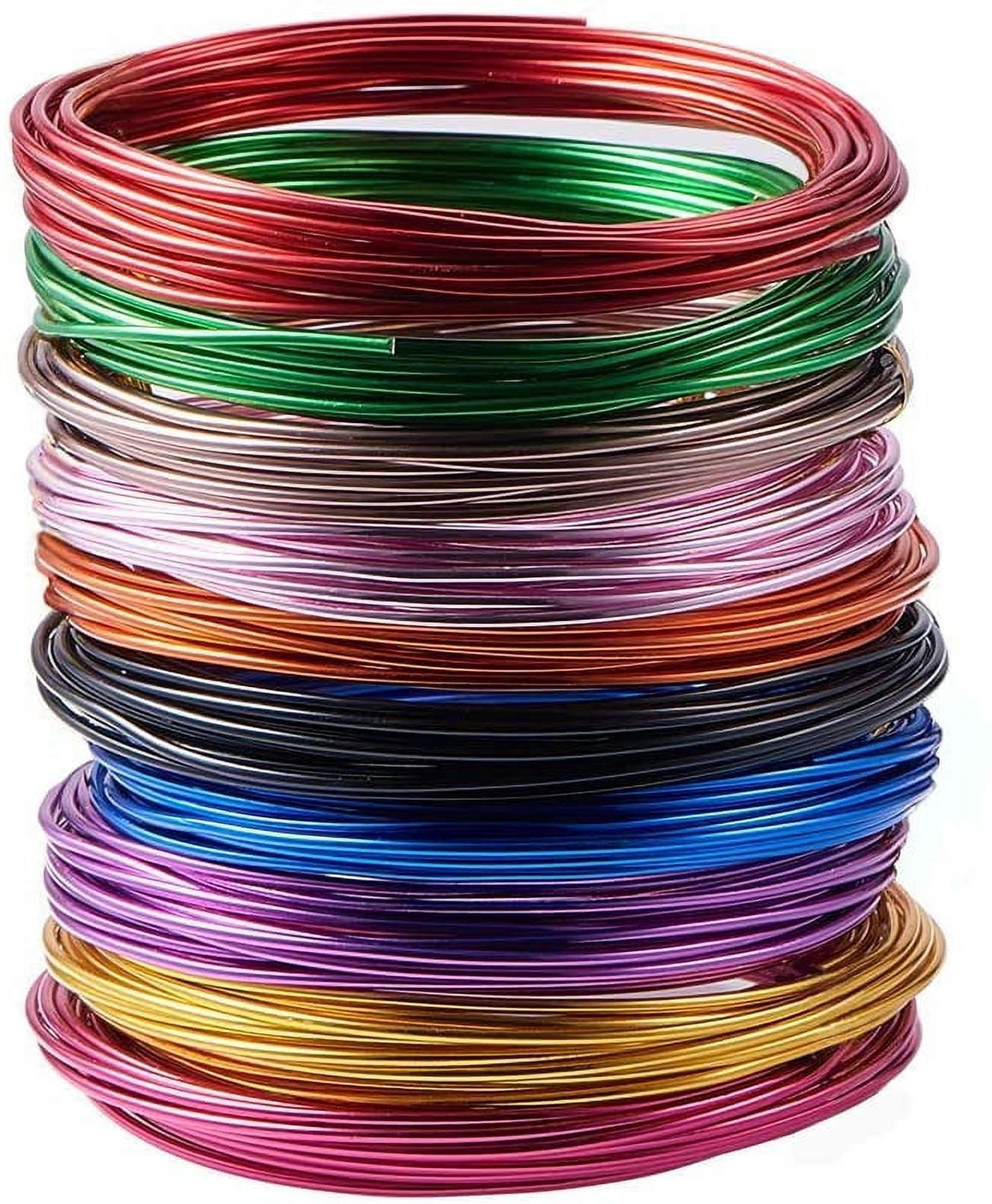 Round Aluminum Craft Wire for DIY Arts and Craft Projects Mixed Color 12 Gauge 2mm 5m/roll(16.4 Feet/roll)