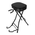 thumbnail image 1 of Taburete ergonómico plegable de cuero sintético con soporte para guitarra eléctrica y acústica., 1 of 9