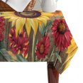 thumbnail image 4 of Sunflower Brown Wooden Table Cloth Waterproof Tablecloths, Vintage Flowers Butterfly Tablecloth Dining Table Cover for Kitchen Party Tabletop Outdoor, Rectangle Tablecloth 60x84 Inch, 4 of 9