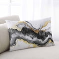 thumbnail image 2 of Black Marble Throw Pillow Cover 20 x 36 Inch Decorative Pillow Cover Modern Gradient Abstract Waves Texture Lumbar Pillowcase Seasonal Rectangle Cushion Case for Couch Sofa Bed Living Room, 2 of 7