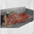 thumbnail image 6 of Spring Soft Flannel Fleece Blanket, Cherry Blossom Sakura Tree Branches on Moon Japanese Style Illustration, Cozy Plush for Indoor and Outdoor Use, 60" x 80", Coral Pale Yellow Plum, by Ambesonne, 6 of 6