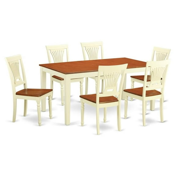 Pemberly Row 7-piece Wood Kitchen Table Set in Cherry