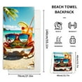 thumbnail image 4 of LACKUST Foldable Beach Towel with Storage Backpack - 2-in-1 Oversized Quick Dry Towel for Adults & Kids, 70x140cm, 4 of 8