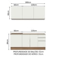 thumbnail image 3 of Cocina Integral MADESA Glamy 180cm Marrón/Blanco, 3 of 5