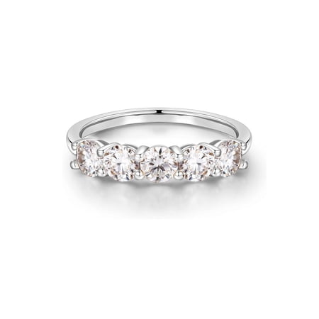 1.25 TCW Round Brilliant Cut 5 Stone Engagement Ring 925 Silver