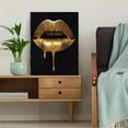 thumbnail image 5 of Golden Dripping Lips Decorative Painting/Canvas Art， Suitable for Living Room， Bedroom， Dining Room， Office， Hotel， Gallery， Studio， Cafe， Bar and Apartment Decoration., 5 of 8