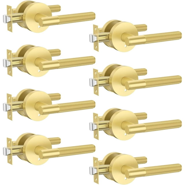 Poignées de Porte Mates Intérieures Moletées Intimité Poignées de Porte Levier de Porte Robuste pour Chambre Ou Salle de Bain Réversible Sans Clé pour Portes Gauche Droite AM