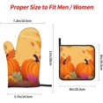 thumbnail image 3 of Oven Mitts and Pot Holders Sets of 4, Colorful Fall Leaves Kitchen Gloves for Cooking Baking Thanksgiving Pumpkin Hot Pads BBQ Potholders, 3 of 6