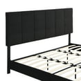 thumbnail image 5 of King Size Upholstered Platform Bed Frame with Linen Fabric Headboard, No Box Spring Needed, Wood Slat Support, Easy Assembly, Black, 5 of 9