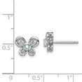 thumbnail image 3 of FB Jewels Sterling Silver Rhodium-plated Aquamarine Earrings, 3 of 3