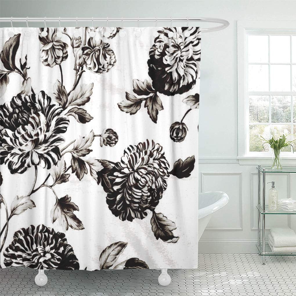 Suttom Pretty Antique White Black Botanical Floral Toile Flowers French Shower Curtain 66x72 Inch Walmartcom Walmartcom Suttom Pretty Antique White Black Botanical Floral Toile Flowers French Shower Curtain 66x72 Inch Walmartcom Walmartcom