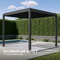 thumbnail image 6 of Mirador 10' x 10' 111S Outdoor Pergola Gazebo,Full Aluminum Frame w/ Adjustable Roof, Charcoal, 6 of 12