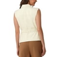thumbnail image 3 of INSPIRE CHIC Women's Sleeveless V Neck Belted Lapel Collar Work Vest XS Beige, 3 of 6