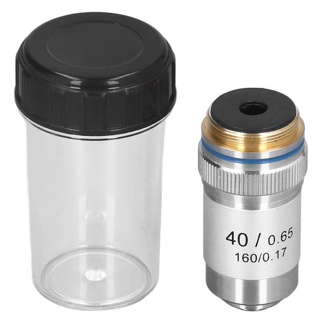 Lentille d'objectif, Objectif de Microscope achromatique 40X à grossissement élevé 20,2 mm Interface Standard RMS Argent