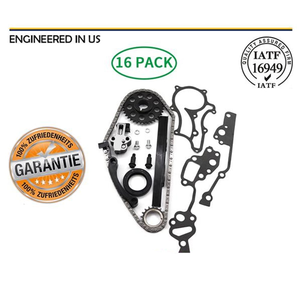 TIMING COVER CHAIN KIT 2 HD STEEL GUIDES & BOLTS compatible replacement for 1985-95 TOYOTA PICKUP 22RE 2.4L 22RE/REC 