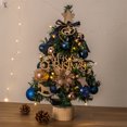 thumbnail image 2 of Mini Christmas Tree, Tabletop Christmas Tree, Small Flocked Christmas Tree with 30 LED Lights and Wooden Base, Battery Operated Xmas Holiday Party Decorations for Home and Office, 2 of 9