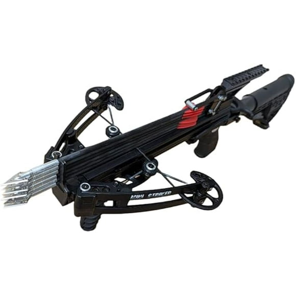 Mini Striker Self-Loading Repeating Crossbow, 125 lbs, Magazine, Detachable Buttstock, Broadhead and Target Practice Bolts