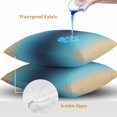 thumbnail image 4 of Khaki Dark Blue Ombre Throw Pillow Covers 16x16 Inch Set of 2, Modern Abstract Art Gradient Waterproof Outdoor Pillow Covers, Decorative Cushion Pillowcases for Couch, Sofa, Bed, Garden, Patio, 4 of 9