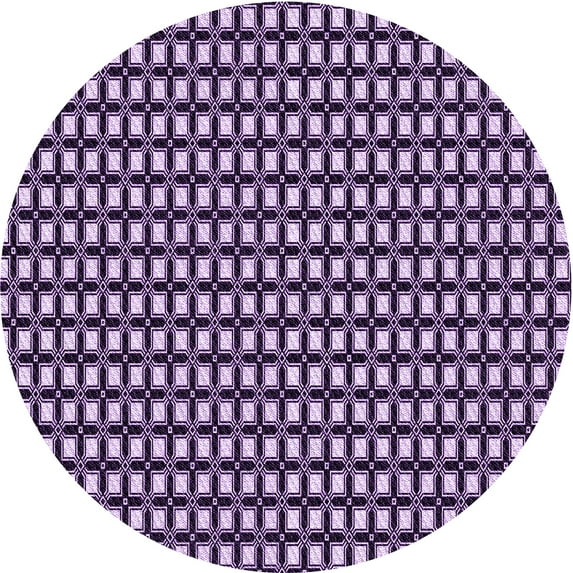 Ahgly Company Machine Washable Indoor Round Transitional Dark Purple Area Rugs, 4' Round