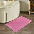 thumbnail image 5 of Hawmam Linen Pink Bath Mats, 21 x 34 inches, Pack of 2 - 100% Ring Spun Cotton, Banded Design, Highly Absorbent, Machine Washable for Bathroom Floor, 5 of 6