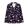 thumbnail image 7 of HaoXianJian 2 Pack Womens Pajama s Long Sleeve with Long Pajama Pant V-neck Soft Sleepwear Heart Printed Pjs Loungewear s Plus Size 2X 3X, 7 of 7