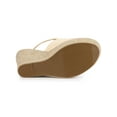 thumbnail image 5 of BLISSFUL STEP Women's Peep Toe Slingback Platform Wedge Heel Sandals Beige 9, 5 of 7