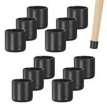 Uxcell 12 Pack Chair Leg Caps 3/4 inch Polyvinyl Chloride Chair Leg Floor Protectors Round Cover End Tips Black