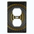 thumbnail image 2 of Metal Light Switch Plate Cover Gold Black Mandala Circle Pattern MDL006, 2 of 15