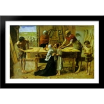 Christ in the House of His Parents 40x26 Large Black Wood Framed Print Art by John Everett Millais